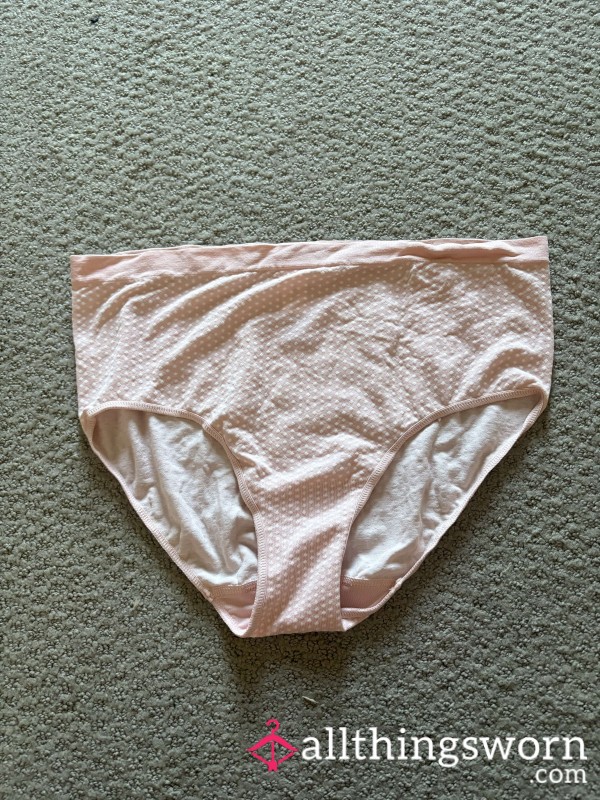 Used Baby Pink Textured Dotted Panties