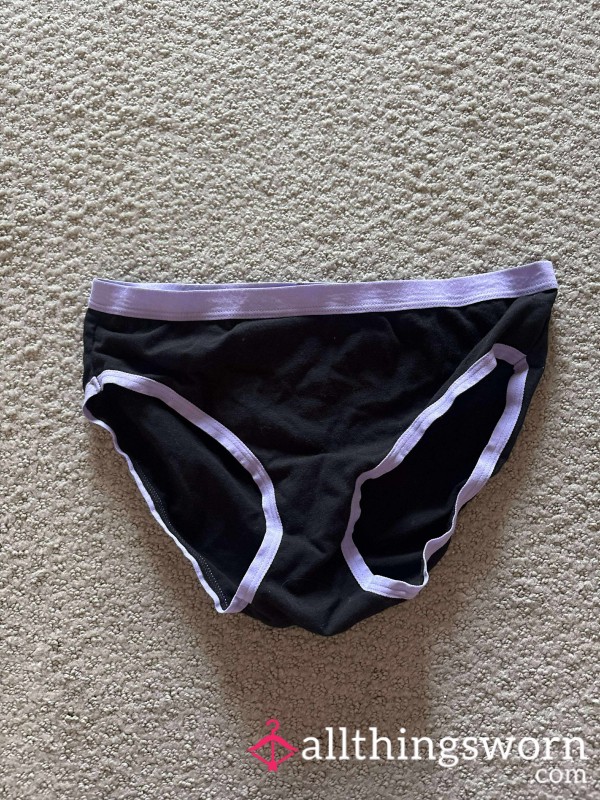 Used Black And Purple Panties