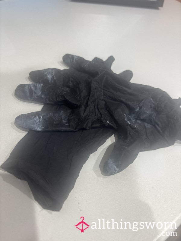 Used Black Latex Free Gloves-size Small