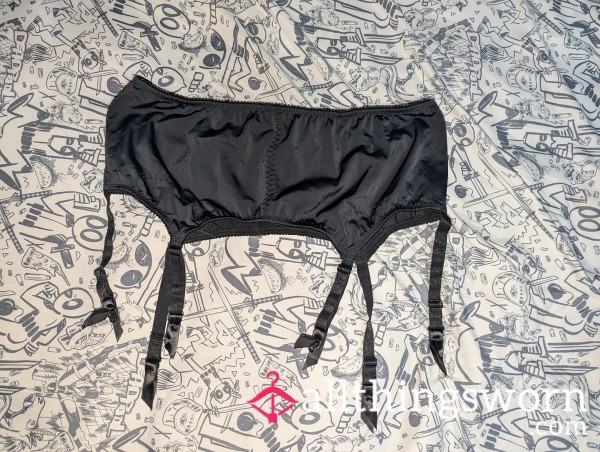 Used Black Satin Garterbelt