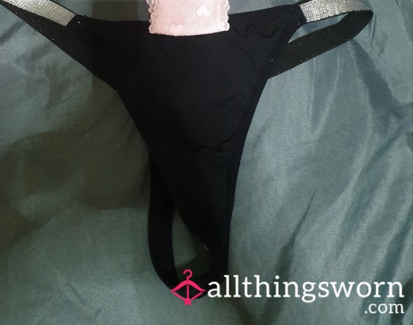 Used Black Woth Silver Thongs