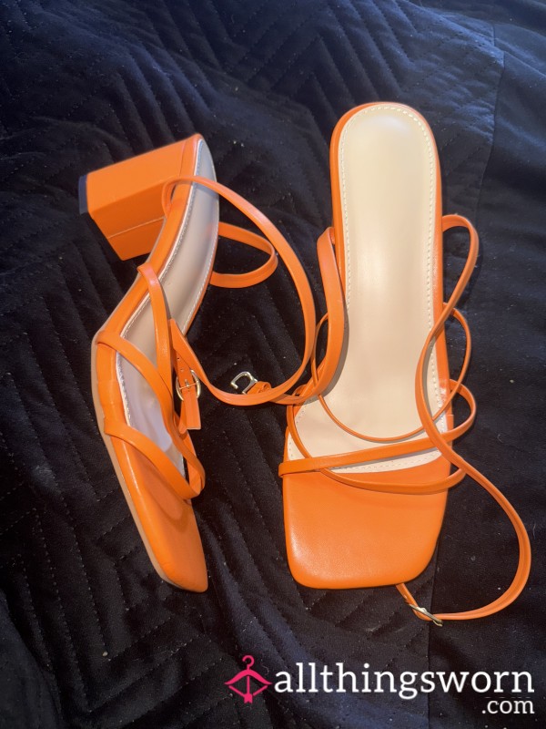 Used Bright Orange Holiday Heels – Sun Kissed, Worn & Scented