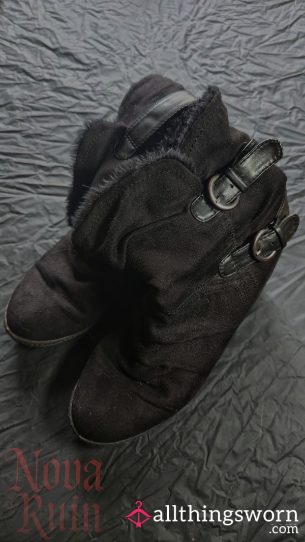 Used Buckled Boots – Smell My Walk, Own My Sweat