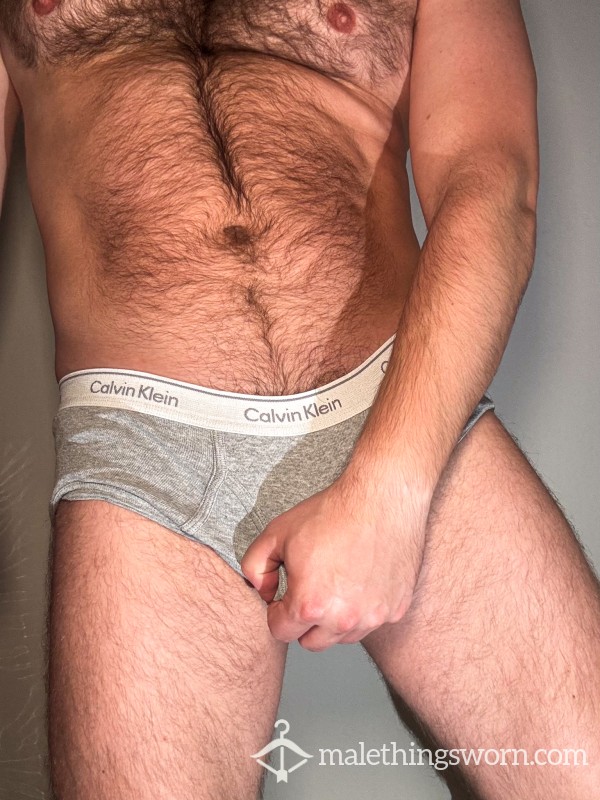 Used Calvin Klein Briefs (Grey/White)