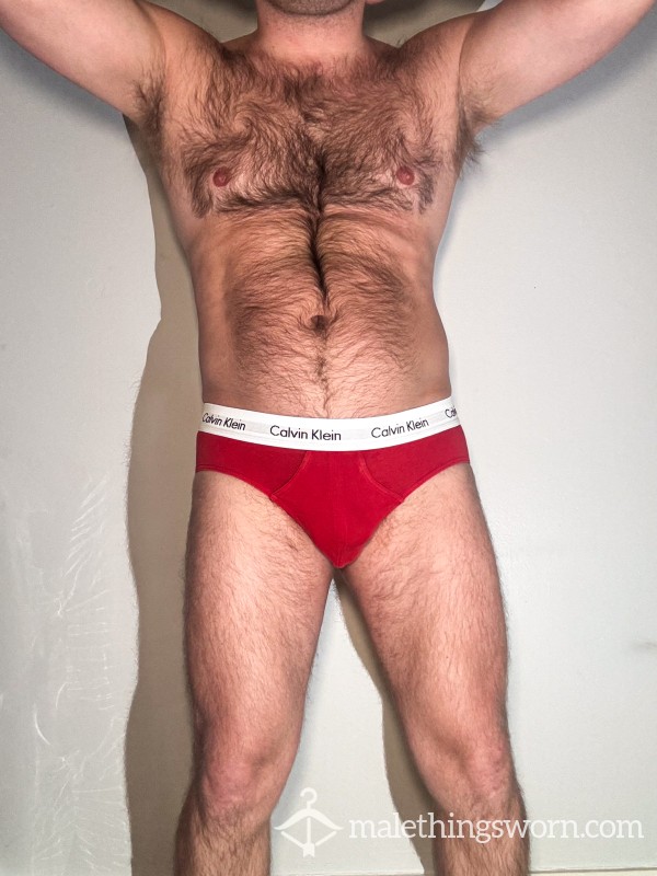 Used Calvin Klein Briefs (Red/White)