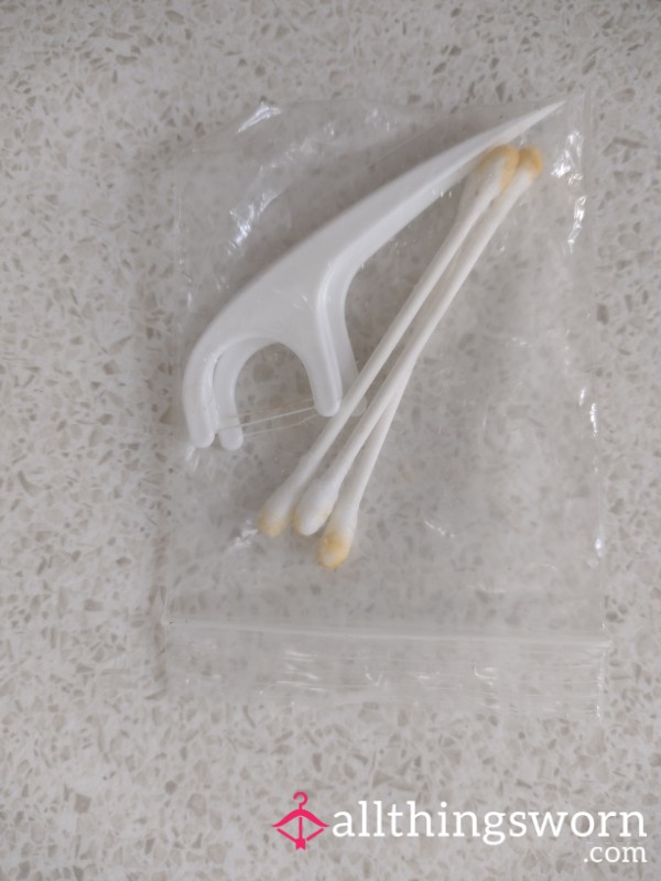 Used Cotton Buds And Floss Harps