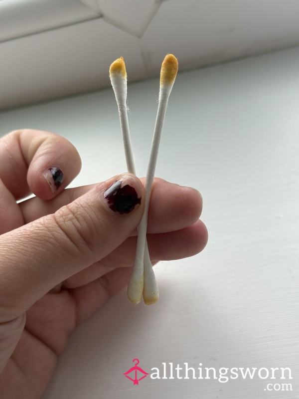 Used Cotton Buds Covered In Ear Wax (2)