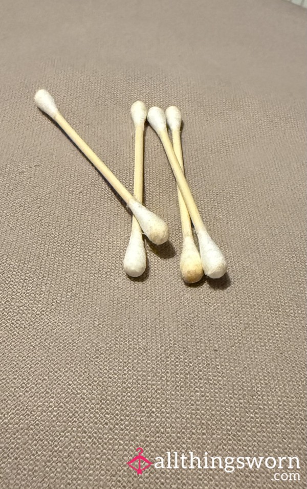 Used Cotton Buds With Waxy Residue