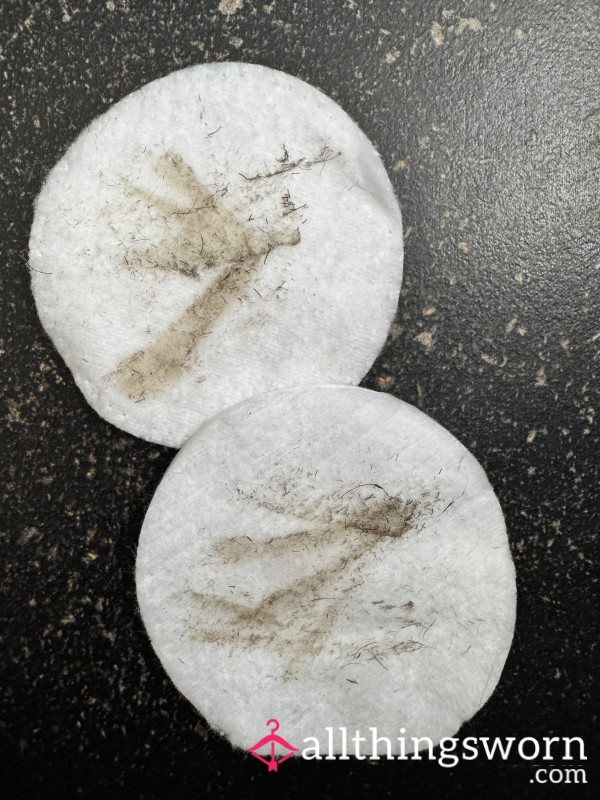 Used Cotton Pads From Dermaplaning