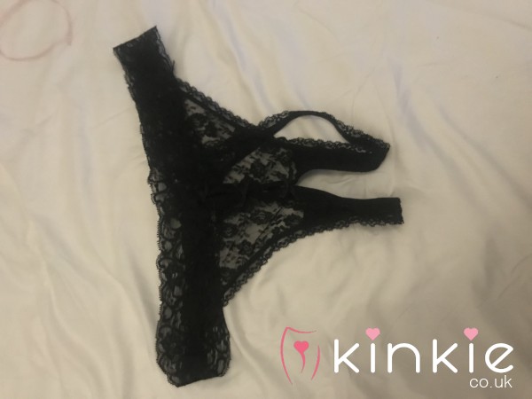 Used Crotchless Black Thong