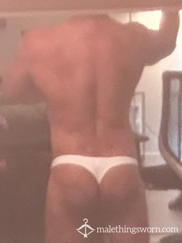 USED C*m/GYM WHITE THONG