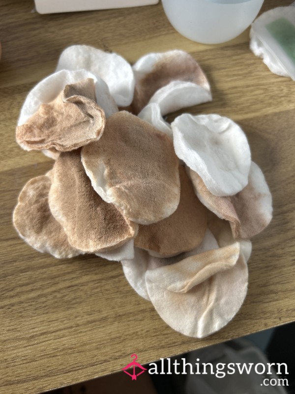 Used Dirty Makeup Pads
