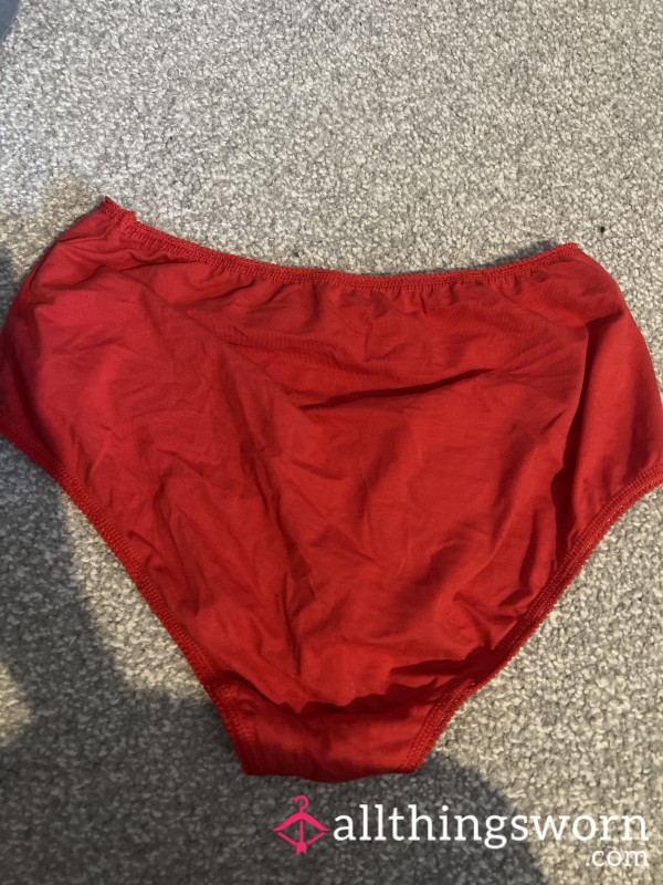 Used Dirty Red Panties