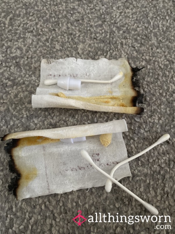 Used Ear Candles And Ear Buds - Lots Of Wax And Freshly Used