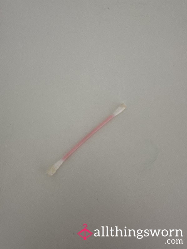 Used Ear Cotton Swab Wth Earwax
