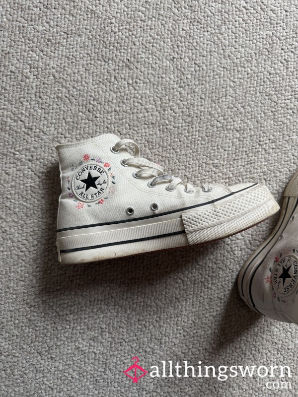 Used Embroidered Converse High Tops