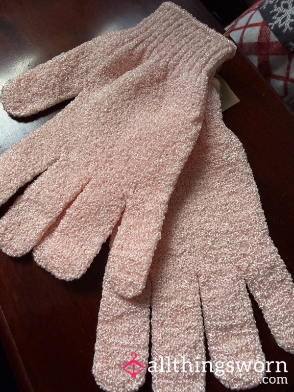 Used Exfoliating Gloves