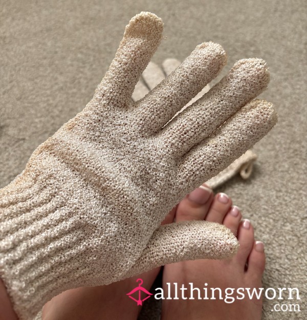 Used Exfoliating Gloves