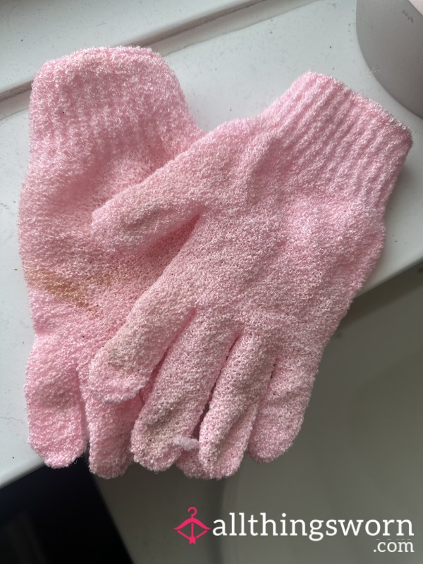 Used Exfoliating Gloves