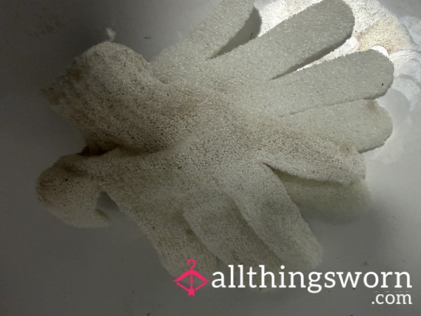 Used Exfoliating Gloves