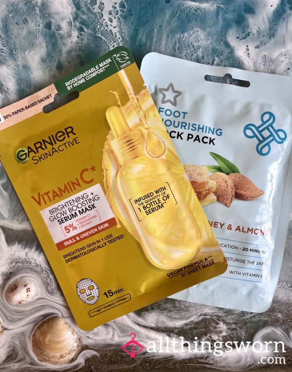 Used Face Pack & Foot Socks