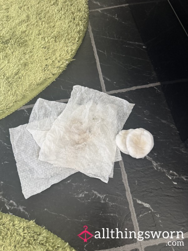 Used Face Wipes Cotton Pads