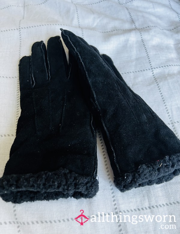 Used Faux Suede Gloves