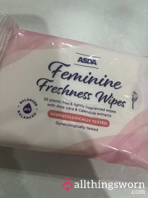 Used Feminine Wipe