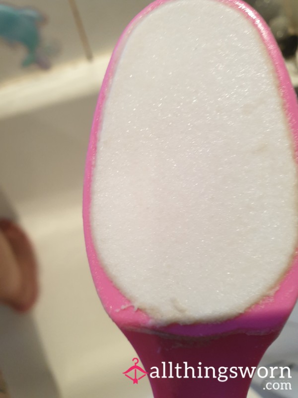 Used Filthy Pink Feet Scrubber