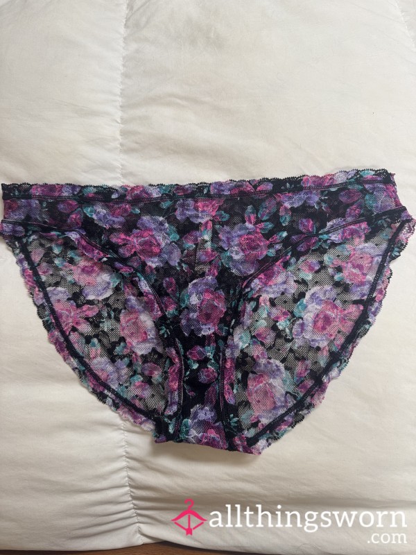 Used Flor*l Panties