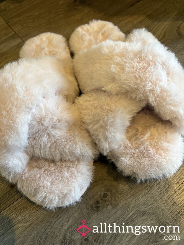 Used Fluffy Pink Slippers