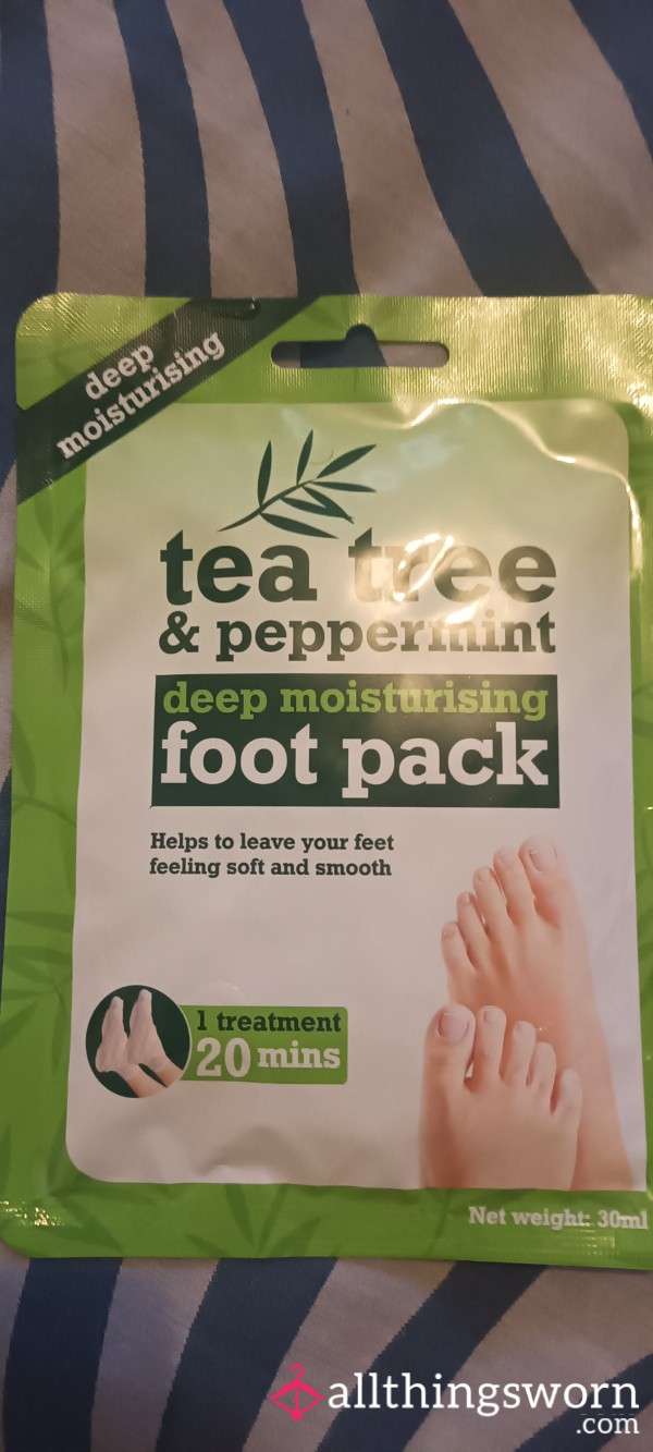 Used Foot Mask Pack – Tea Tree Infused Foot Socks”