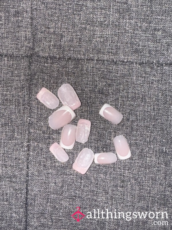 USED FRENCH MANI GEL NAILS
