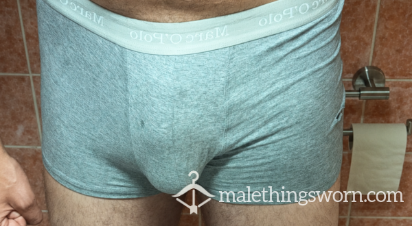Used Grey Boxershorts // 48h Amsterdam Without Change After S** // Light Sperm And Urin Rest Inside
