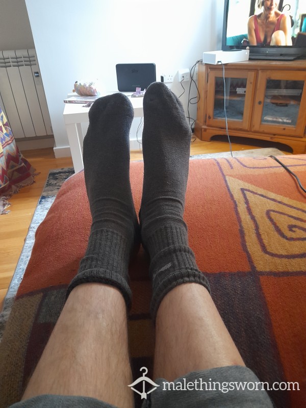 Used Grey Sports Socks