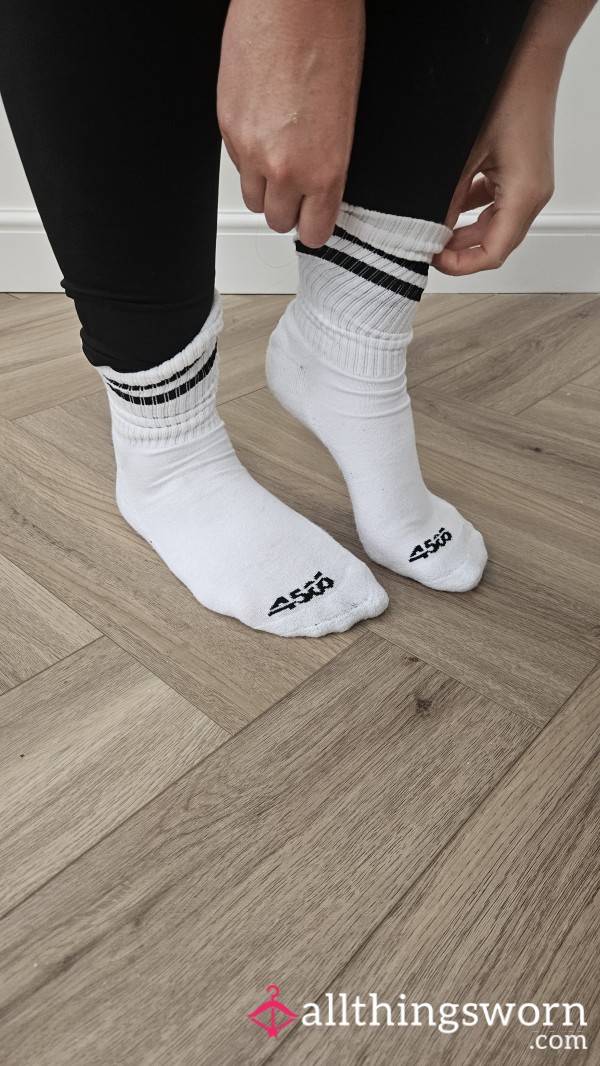Used Worn Gym Socks - White