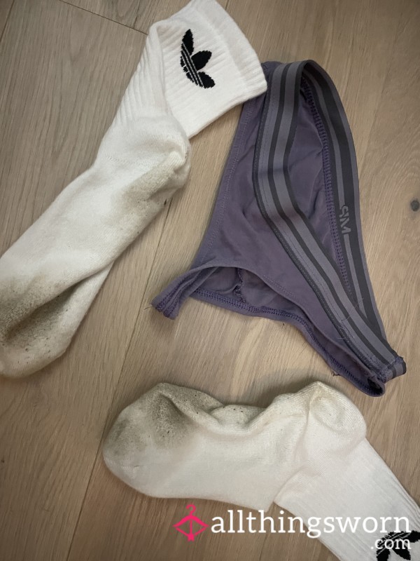 Used Gym Thong And Socks From Our GIRLFRIEND - Heavy Leg Workout