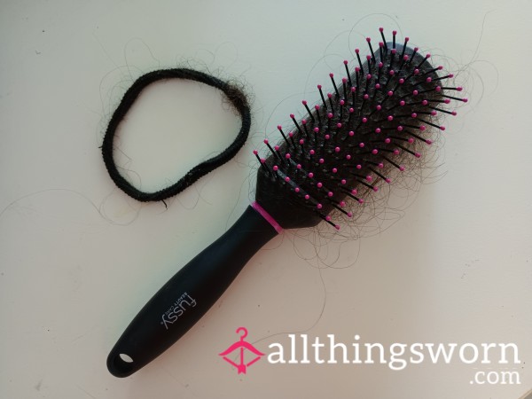 Used Hairbrush & Daily Hair Tie — With My Hair