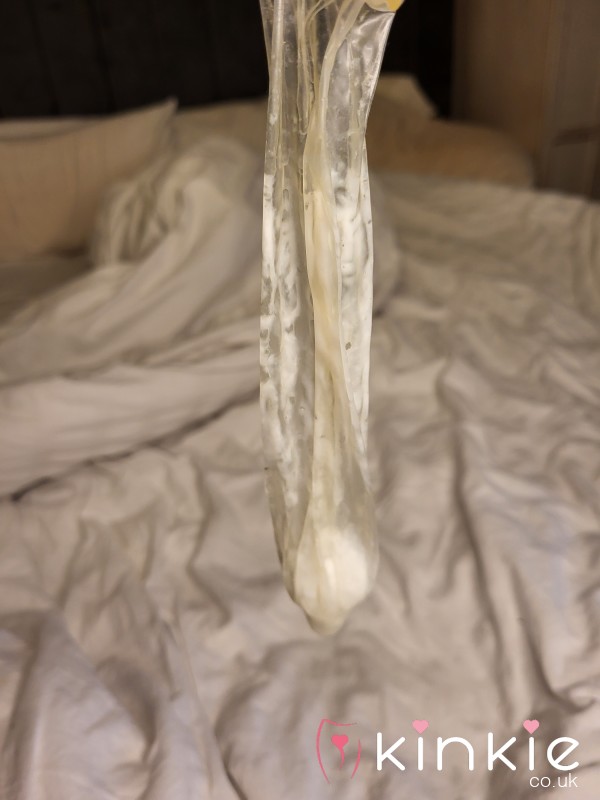 USED HUNG ALPHA C*m FILLED CONDOMS FOR CUCKS