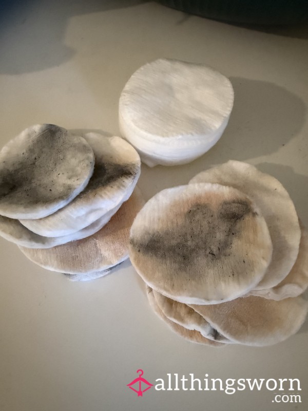 Used Make Up Covered Cotton Pads