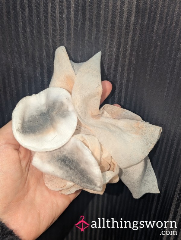 Used Makeup Wipes And Cotton Pads.