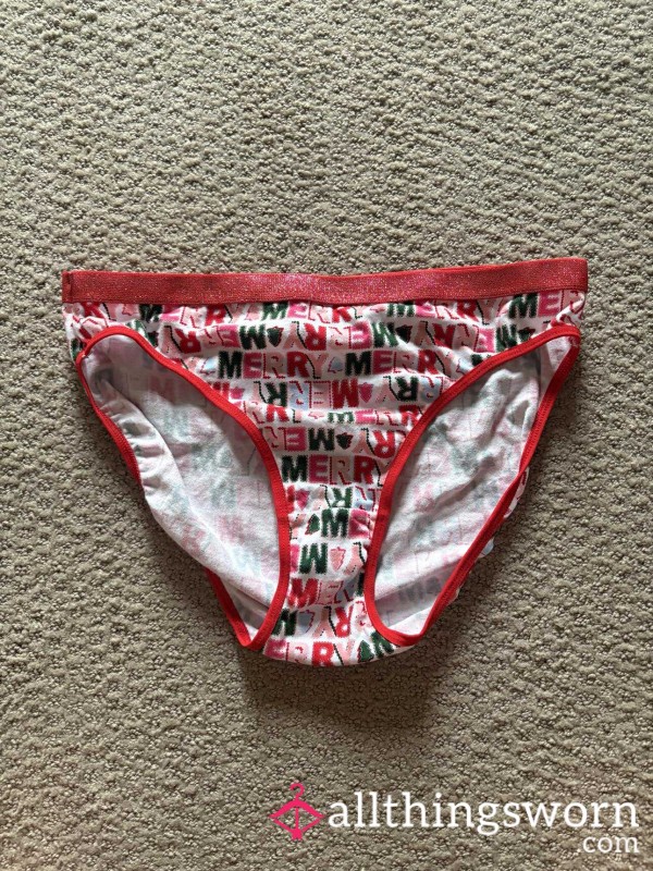 Used "Merry" Holiday Panties