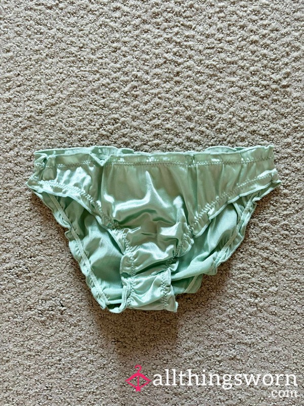 Used Mint Green Satin Panties
