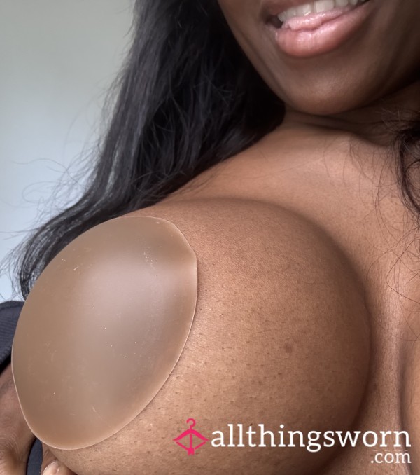 Used Nipple Ebony Pasties-Well-Worn Brown Nipple Stickies