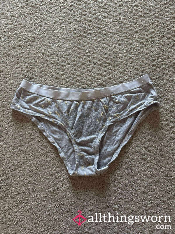 Used Old Grey Faded Banana Panties