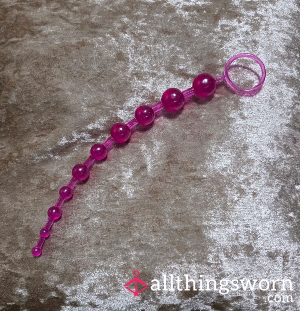 Used Pink A**l Beads – Worn & Ready For You 💗