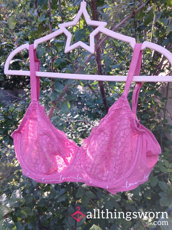 Worn Pink Bra 36C