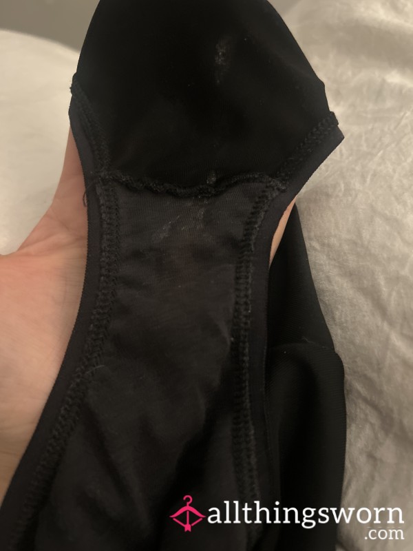 Worn Black Silky Panties