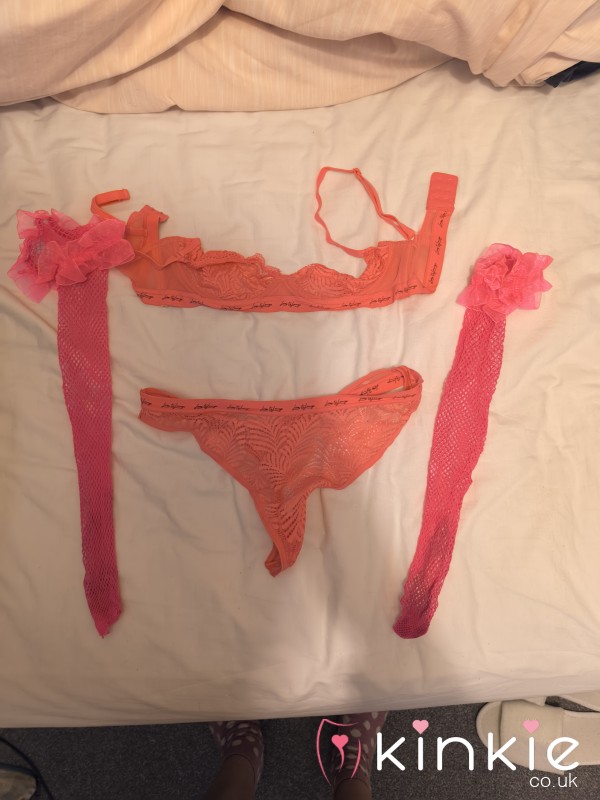Used Pink Lingerie With Stockings