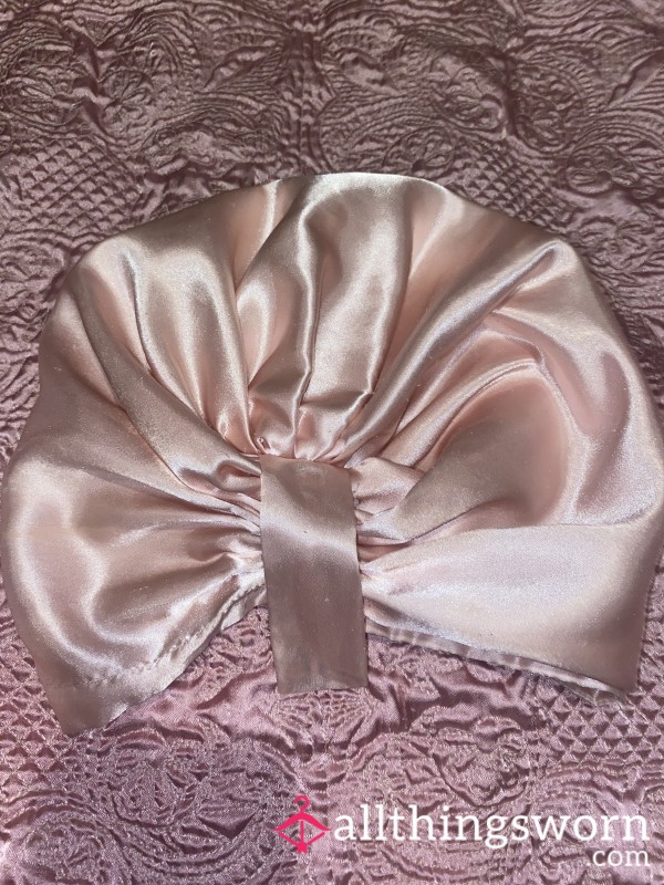 Used Pink Satin Bonnet